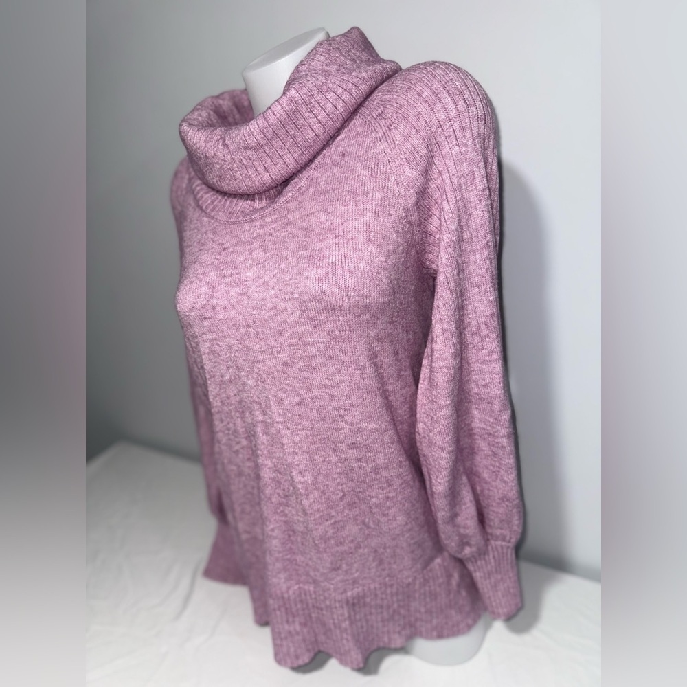 Anthropologie Lavender Cowl Balloon Sleeve Sweater - Picture 4 of 11